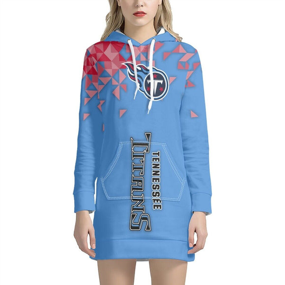 15% SALE OFF Women's Tennessee Titans Triangle Hoodie Dress