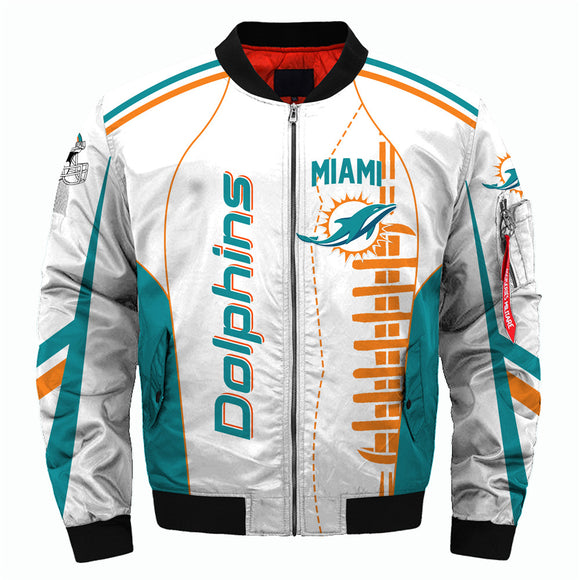 17% OFF Vintage Miami Dolphins Jacket Rugby Ball For Sale