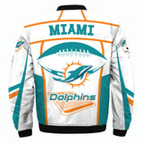 17% OFF Vintage Miami Dolphins Jacket Rugby Ball For Sale
