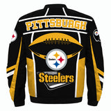 17% OFF Vintage Pittsburgh Steelers Jacket Rugby Ball For Sale