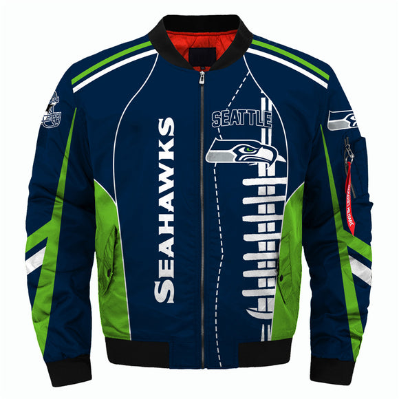 17% OFF Vintage Seattle Seahawks Jacket Rugby Ball For Sale