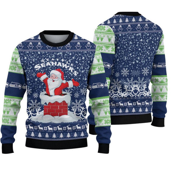 20% OFF Vintage Seattle Seahawks Sweatshirt Cute Santa Claus