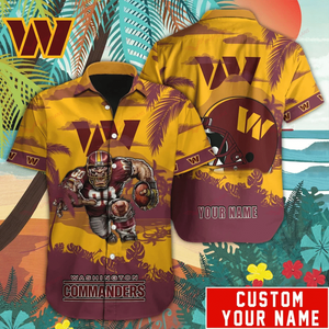 14% OFF Mascot Washington Commanders Hawaiian Shirt Custom Name For Men