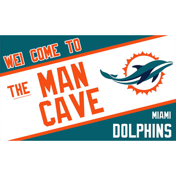 25% OFF Welcome To The Man Cave Miami Dolphins Flag 3x5 Ft