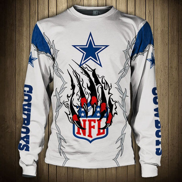 White Dallas Cowboys Sweatshirts Claw Footballfan365