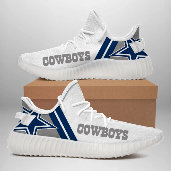 White Dallas Cowboys Tennis Shoes PTA015 Footballfan365