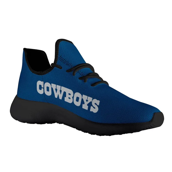 Women’s Blue Dallas Cowboys Shoes Lace Up Footballfan365