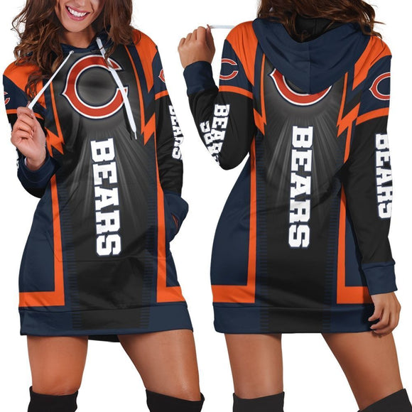 15% SALE OFF Women's Chicago Bears Shine Hoodie Dress