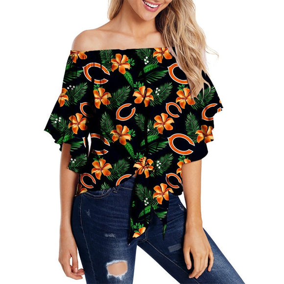 20% OFF Women's Chicago Bears Strapless Bandage T-shirt Floral