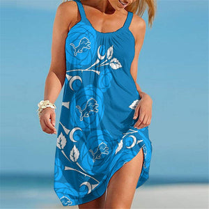 15% OFF Best Women's Detroit Lions Floral Beach Dress