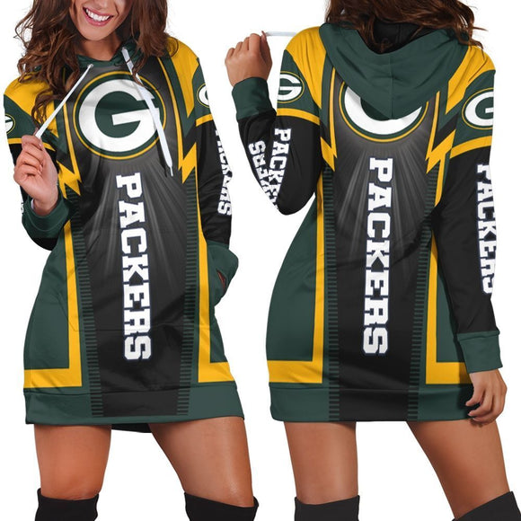 15% SALE OFF Women's Green Bay Packers Shine Hoodie Dress