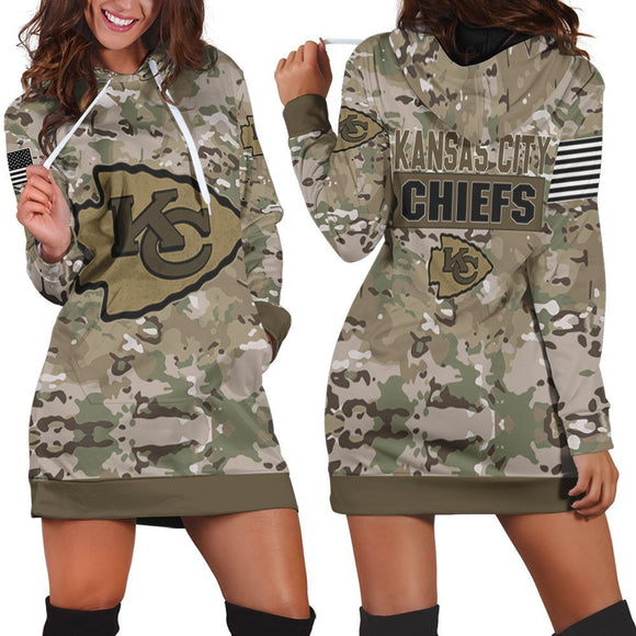 15% OFF Best Women's Kansas City Chiefs Camo Hoodie Dress For Sale