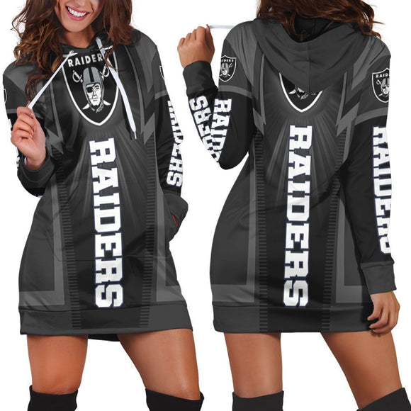 15% SALE OFF Women's Las Vegas Raiders Shine Hoodie Dress