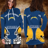15% SALE OFF Women's Los Angeles Chargers Hoodie Dress Helmet - Only Today