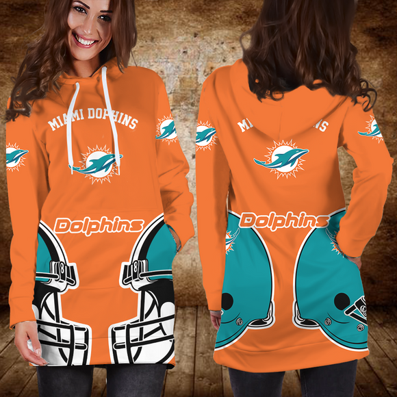 15% SALE OFF Women's Miami Dolphins Hoodie Dress Helmet - Only Today
