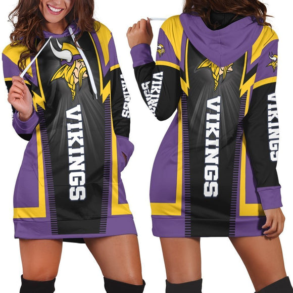 15% SALE OFF Women's Minnesota Vikings Shine Hoodie Dress