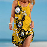 15% OFF Best Women's Pittsburgh Steelers Floral Beach Dress