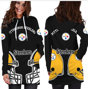 15% SALE OFF Women's Pittsburgh Steelers Hoodie Dress Helmet - Only Today