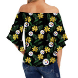 20% OFF Women's Pittsburgh Steelers Strapless Bandage T-shirt Floral