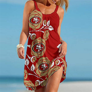 15% OFF Best Women's San Francisco 49ers Floral Beach Dress
