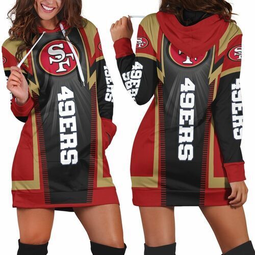 15% SALE OFF Women's San Francisco 49ers Shine Hoodie Dress