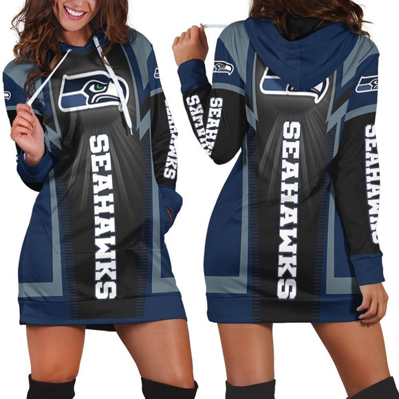 15% SALE OFF Women's Seattle Seahawks Shine Hoodie Dress