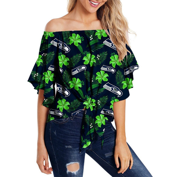 20% OFF Women's Seattle Seahawks Strapless Bandage T-shirt Floral